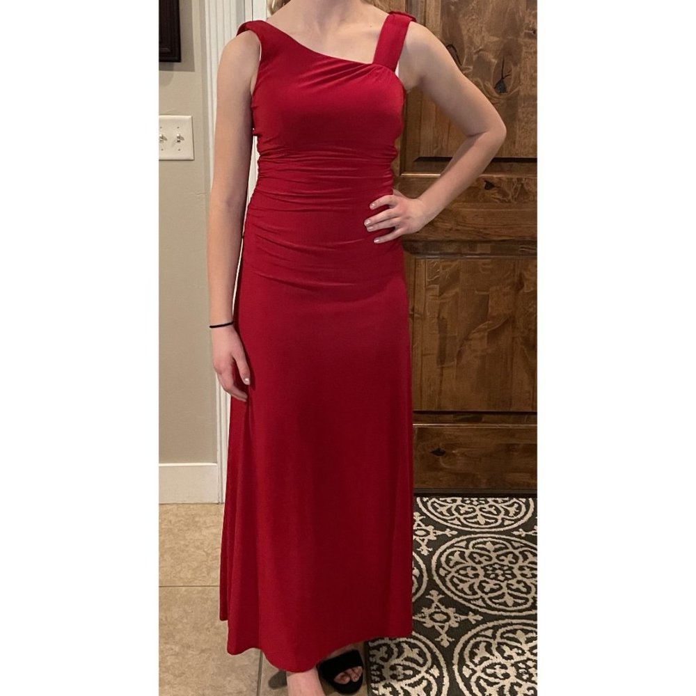 Long red dress